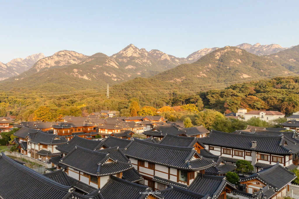 วิวมุมสูงของ Eunpyeong Hanok Village