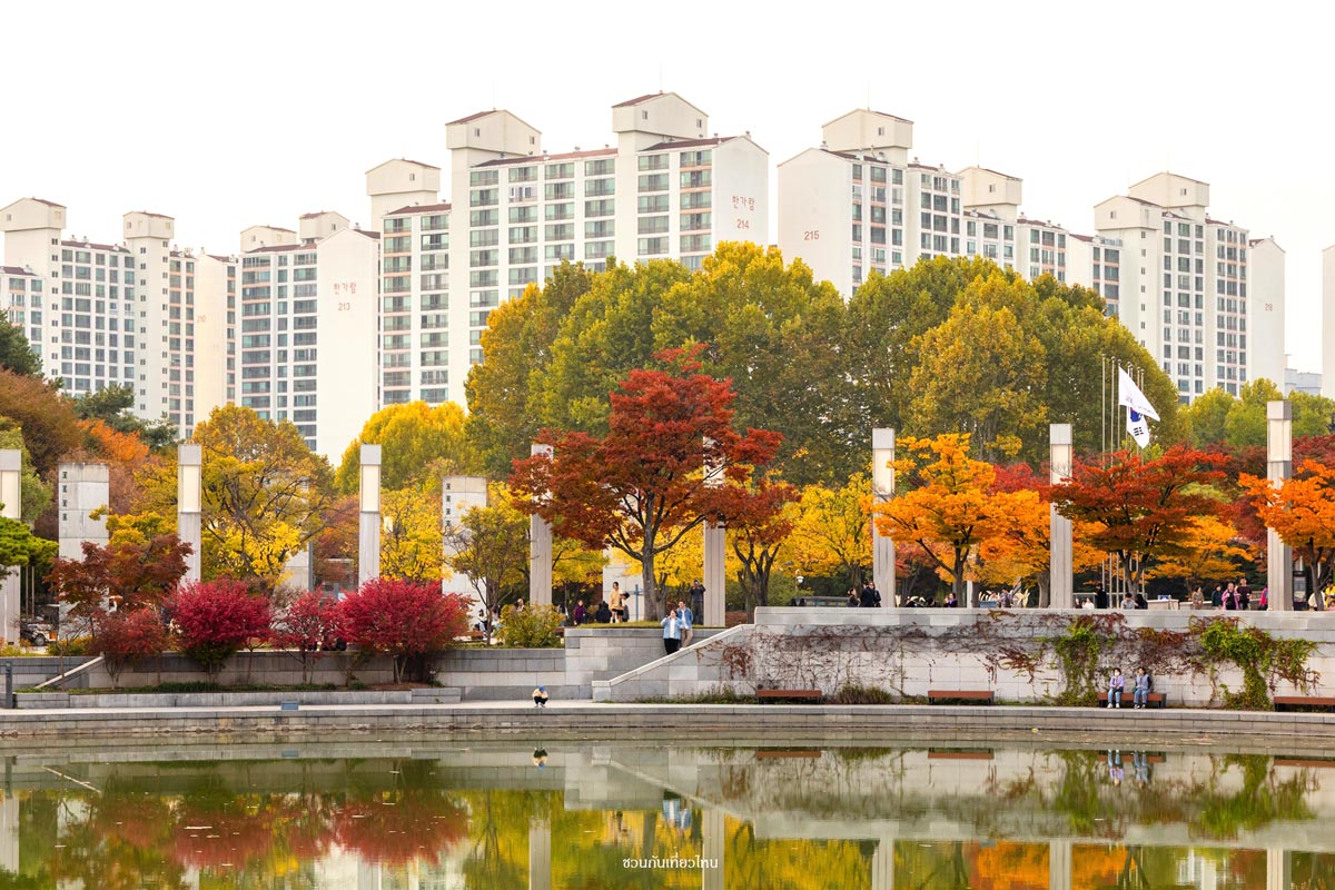 สวนรอบ National Museum of Korea ช่วงใบไม้เปลี่ยนสี